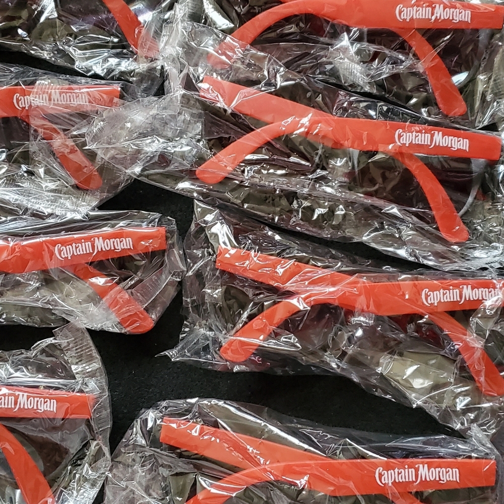 Captain Morgan Party Pack of 10 Sunglasses Red & Black
